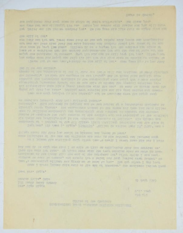 US WW2 Chaplain Letter 101st Airborne Division Mother of Jess L. Riggs