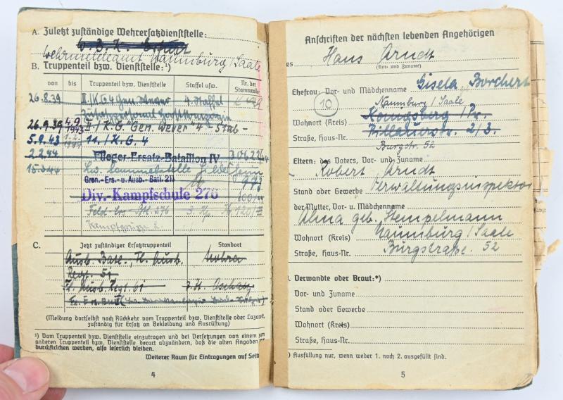 German LW Soldbuch K.G. General Wever/ Field Division and Normandy