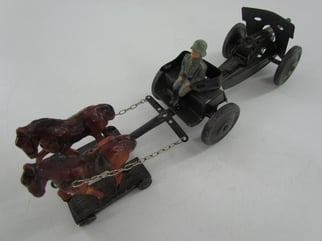 Pre War German Composition 2 Horse Drawn Carriage...