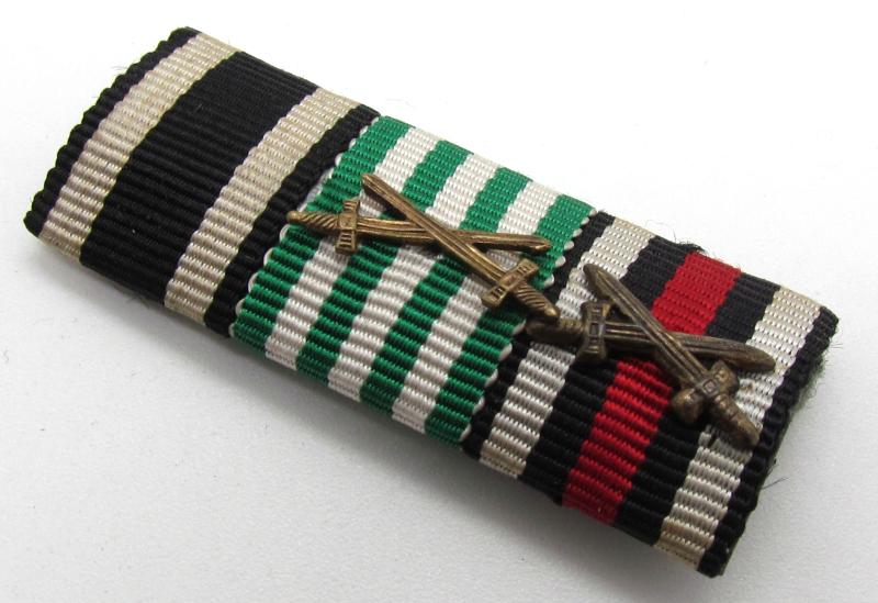 German WWI 3-Piece Ribbon Bar ( Bandspange )