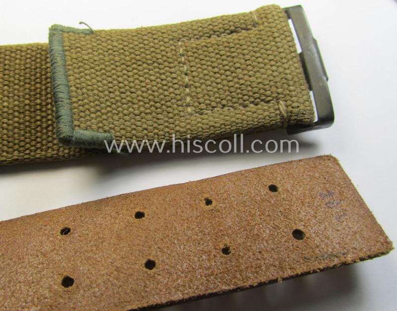 WH (Heeres ie. LW etc.) 'tropical-issue'- belt (ie. 'Koppelriemen') being a 103 cms.-sized example