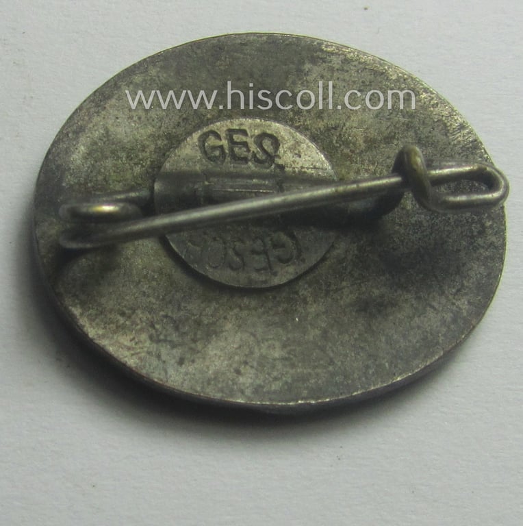 Commemorative - and rarely seen! - multi-coloured enamelled so-called: 'Sudetendeutsches Hilfswerk'-related membership-lapel-pin '1938' being a non-maker-marked example