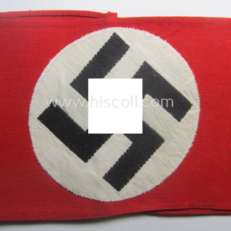 Superb, N.S.D.A.P.-related party-armband (ie. 'Armbinde') being of the 'partly woven'-pattern
