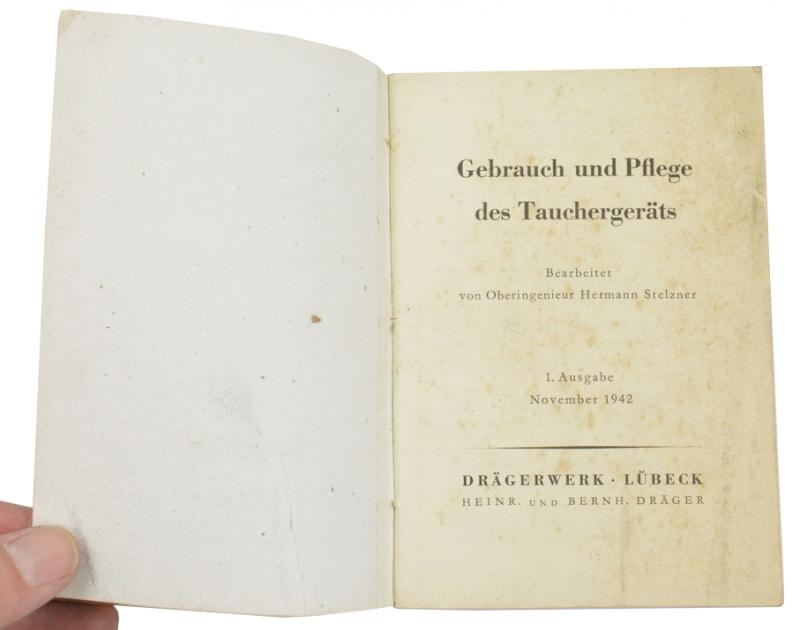 German Booklet 'Gebrauch und pflege des Taucher-Geräts'