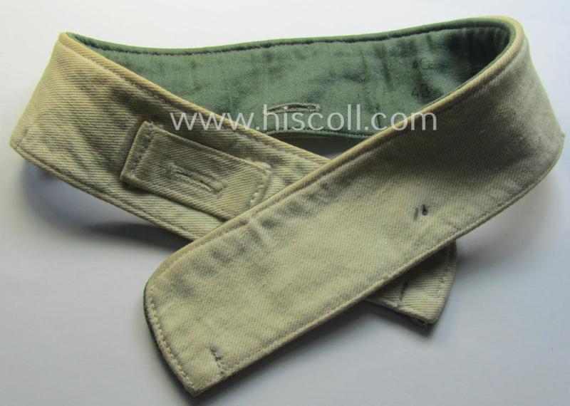 WH (Heeres o. Waffen-SS) greenish-coloured- and/or 'standard-issue'-pattern so-called: 'Kragenbinde' (or: uniform inner-collar) being a regular-issued- (and size ie. '40/43'-marked) example that comes in a hardly used- nor worn, condition