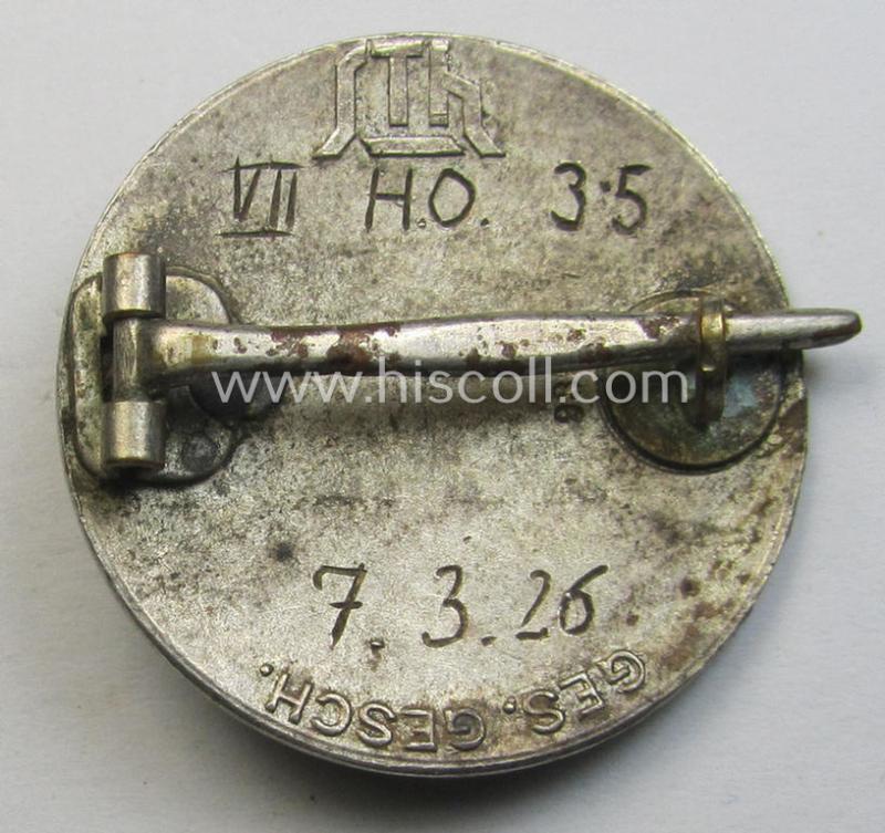 Superb, enamelled (and genuine silver!) lapel-pin: 'Der Stahlhelm' - Bund der Frontsoldaten (Sta) - Eintrittsabzeichen 1926' being an engraved example that comes in an overall very nice- (and/or fully undamaged!), condition