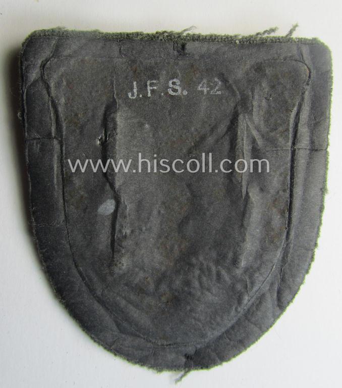 WH (Heeres ie. Waffen-SS) 'Krim'-campaign-shield (as was produced by the desirable maker: 'JFS' ie. 'Joseph Feix & Söhne') and that comes in a presumably issued- (albeit still 'virtually mint'!), condition