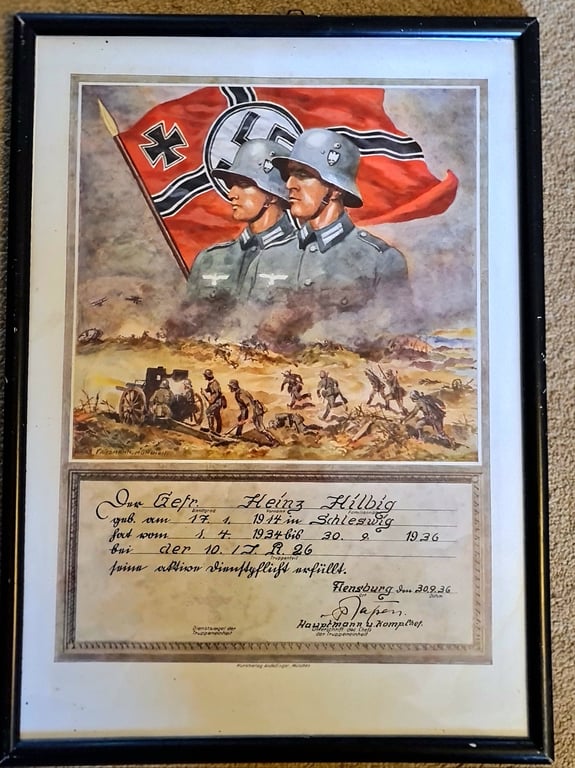 Wehrmacht “My service” Citation I.R.26