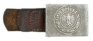 German WH beltbuckle with Leather Tab