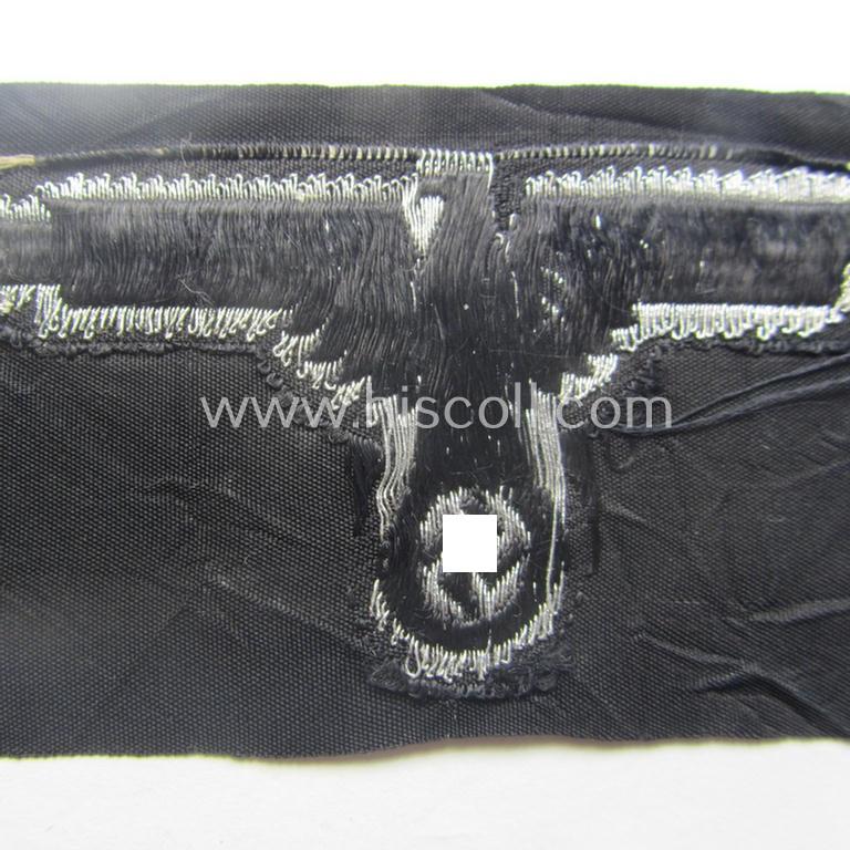 Truly rarely encountered, mid- (ie. later-war-) pattern 'SS' (ie. 'Waffen-SS') officers'-pattern arm-eagle (ie. 'Ärmeladler für Führer der Waffen-SS') as executed in the neat 'BeVo', flatwire-weave-style