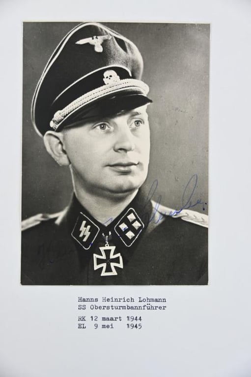 Signature of Waffen-SS KC & OLC Recipient 'Hanns-Heinrich Lohmann'
