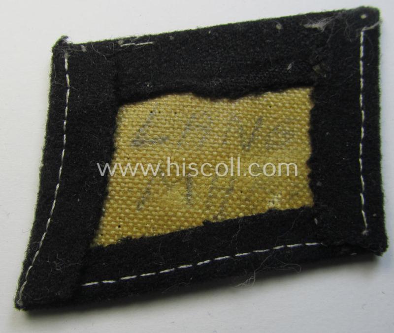 Attractive, Waffen-SS - so-called: 'RzM-styled' - enlisted-mens'- ie. NCO-type collar-tab as was intended for usage by soldiers (ie. NCOs) of the: '27. SS Freiwilligen Grenadier Division Langemarck' (o. 'flämische Nr.1')