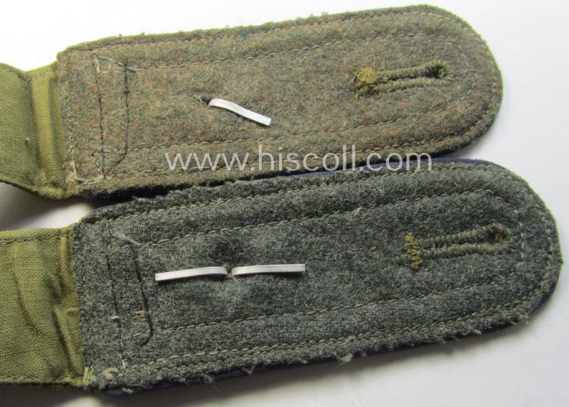 Pair of tropical-issued, WH (Heeres) NCO-type shoulderstraps: 'Fwb. der Sanitäts-Truppen'