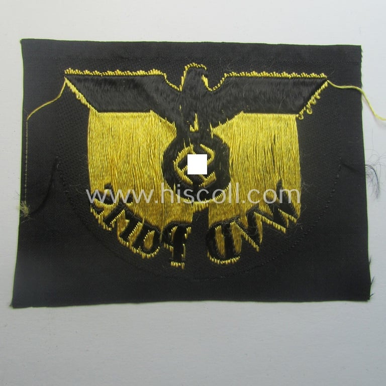 'DRB'- (ie. 'Deutsche Reichsbahn'-) related arm-eagle (ie. 'Ärmeladler') as intended for an official of the: 'Deutsche Reichsbahn' ie. the: 'WVD Paris' (or: 'Wehrmacht-Verkehrsdirektion Paris')