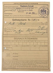 German Disabled Person Pass 1944
