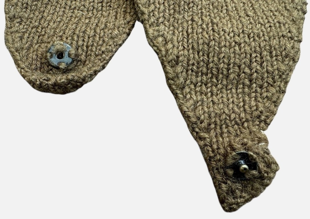 Original US WWII Army Wool Knit Winter Cap with Ear Flaps