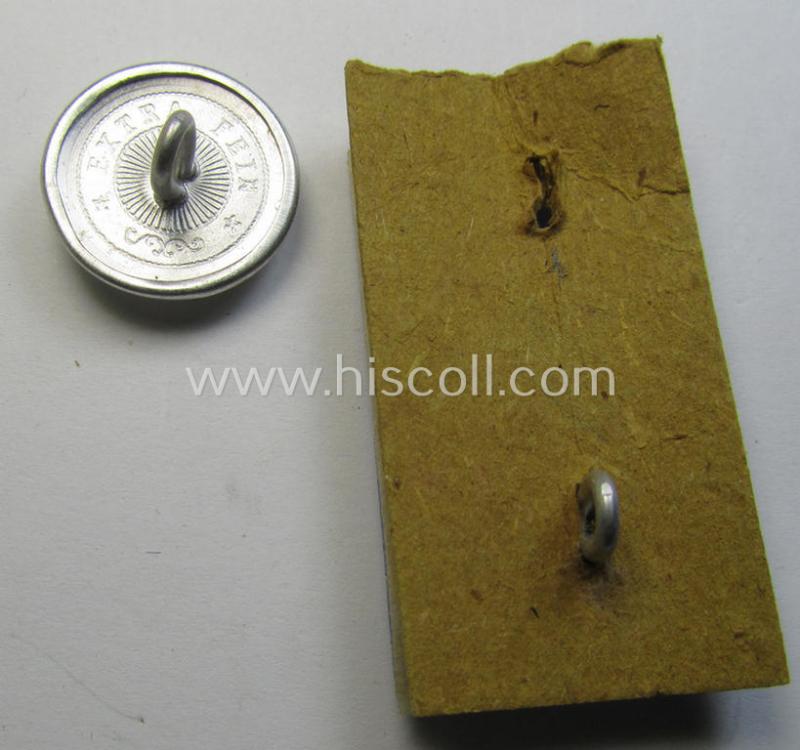 Interesting, pair of bright-silver-coloured WH (Heeres o. LW) shoulderstrap-buttons (ie. 'Schulterstückknöpfe') as were specifically intended for usage by the various WH-staff-members (denoting membership within the: '3. Bataillon')