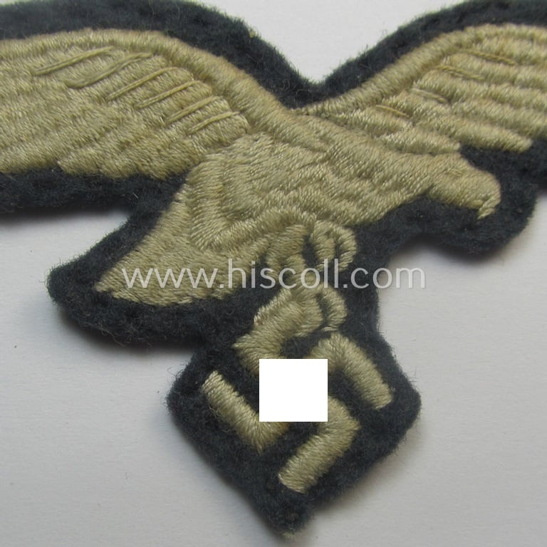 Truly used- ie. worn, WH (Luftwaffe) EM- (ie. NCO-) pattern breast-eagle