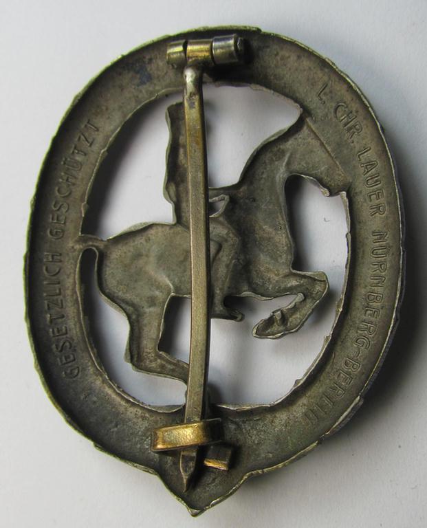 Attractive - and actually fairly scarcely encountered! - so-called: 'Deutsches Reiterabzeichen der 3. Klasse (ie. 'in Bronze') being a maker- (ie. 'L.Chr. Lauer'-) marked example that comes in a moderately worn condition