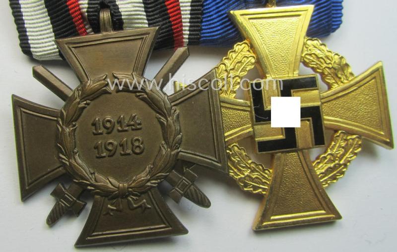 'Orden- o. Doppelspange' depicting a: 'Kriegsteilnehmerkreuz mit Schwn.') and a: 'Treuedienst Ehrenzeichen der 1. Kl.'