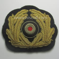 WH (Kriegsmarine) officers'-type, neatly hand-embroidered cap-cocarde (ie: 'Kokarde...