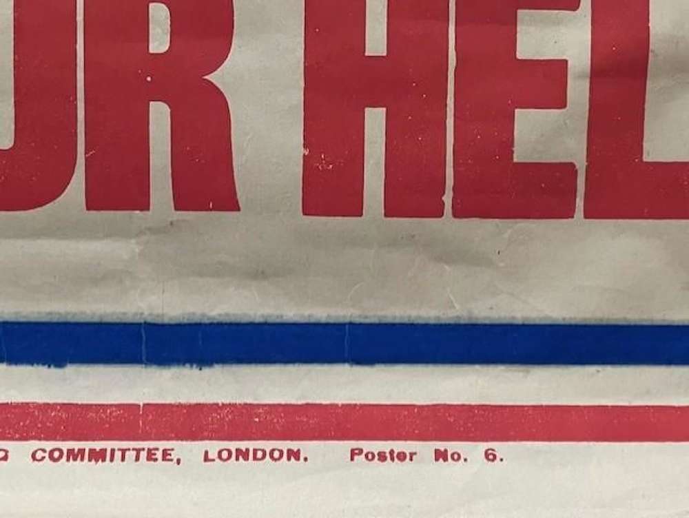 RARE ORIGINAL BRITISH WWI RECRUITING POSTER 1914-1918