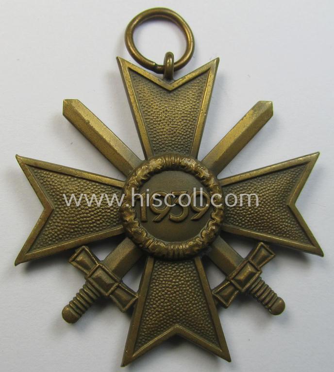 Medal-set: 'KvK 2. Klasse mit Schwertern' being a maker- (ie. '5'-) marked (and just minimally used) specimen by the maker- (ie. 'Hersteller') named: 'Hermann Wernstein' and that comes as issued and found