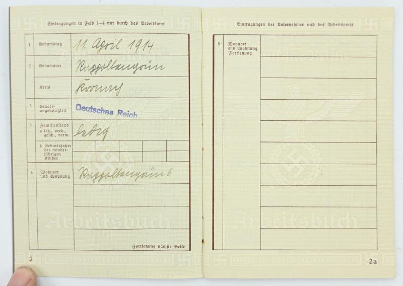 German Third Reich Era Workers Pass