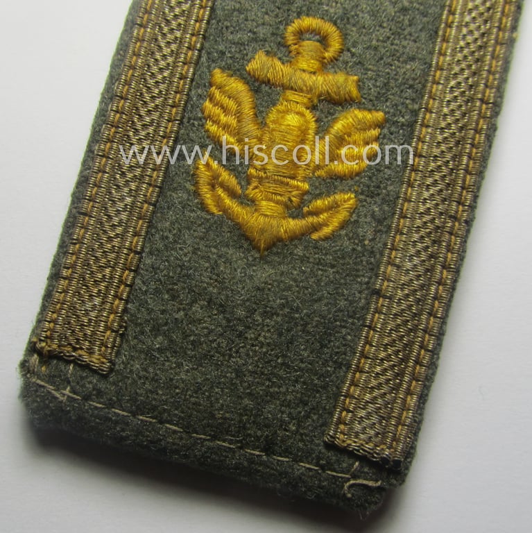Single, 'cyphered' (and I deem early-war-period), WH (KM) NCO-type shoulderstrap: 'Unteroffizier eines Küsten-Artillerie-Abtlgs.'