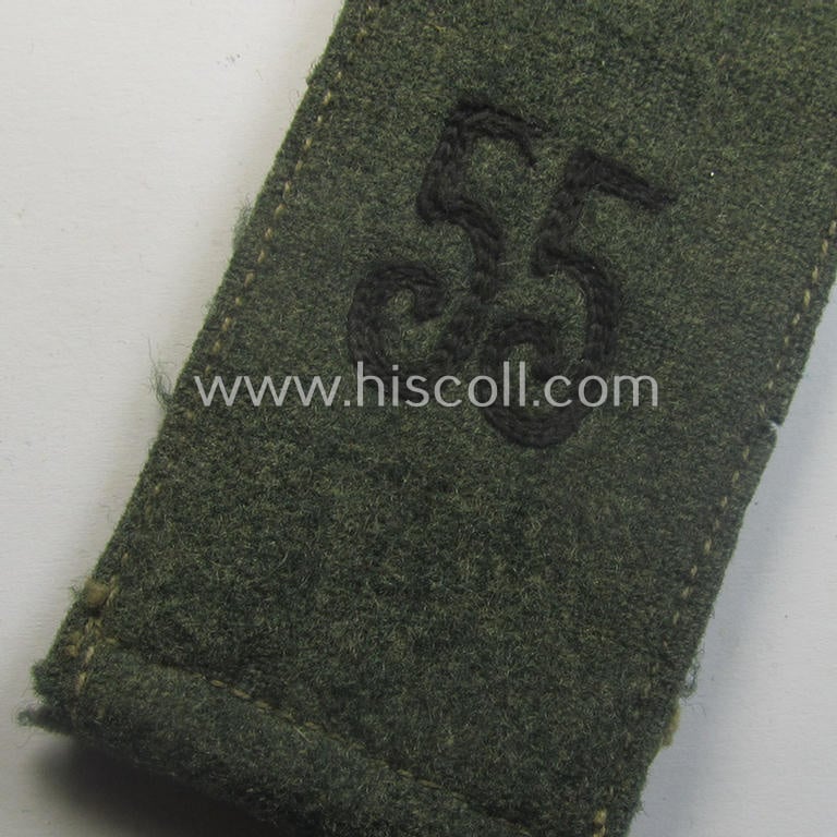 Single - and actually not that often seen! - early-period, WH (Heeres) EM-type (ie. 'M36'-pattern- and 'pointed styled') 'cyphered' shoulderstrap as was intended for usage by a: 'Soldat des Pionier-Rgts. 55'