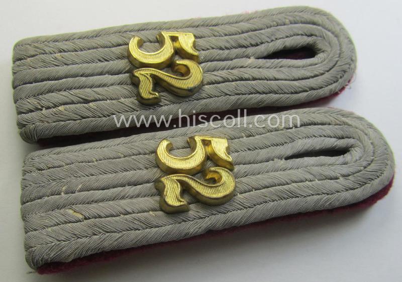 Pair of WH (Heeres) 'cyphered', officers'-type shoulderboards: 'Ltn. des Nebelwerfer-Rgts. 52'