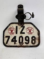 Orginal WW2 German license plate motorcycle