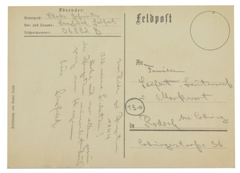 German WH GBJ Fieldpost postcard