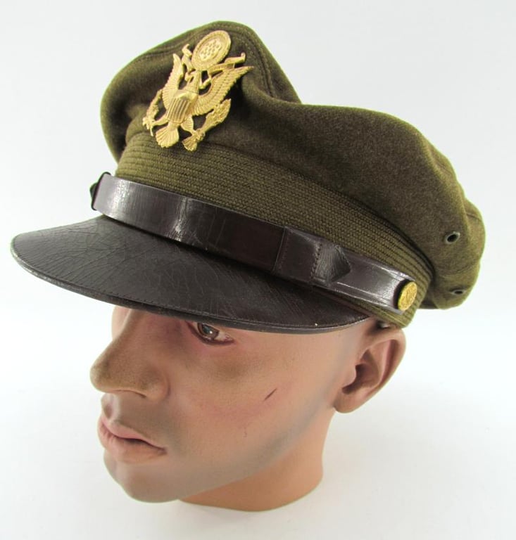 US WWII Army Air Force Officer's Crusher Visor Cap