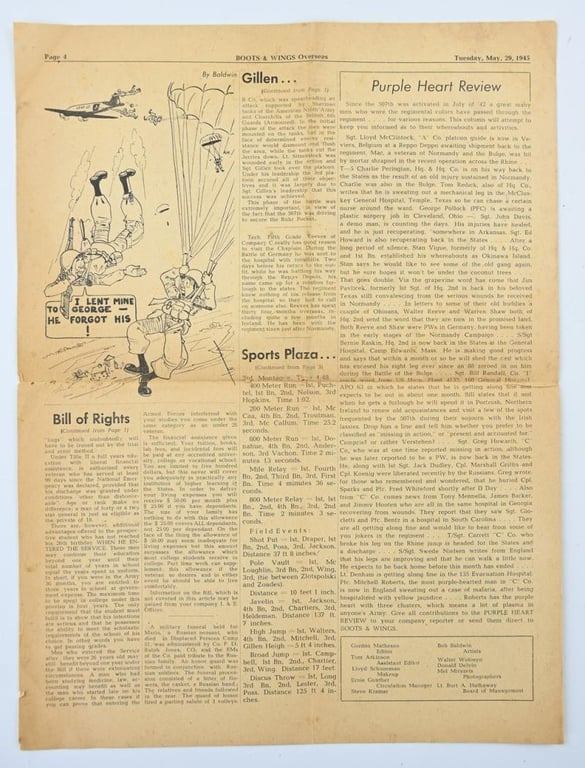 US WW2 507th PIR Newspaper 'Overseas Boots and Wings'