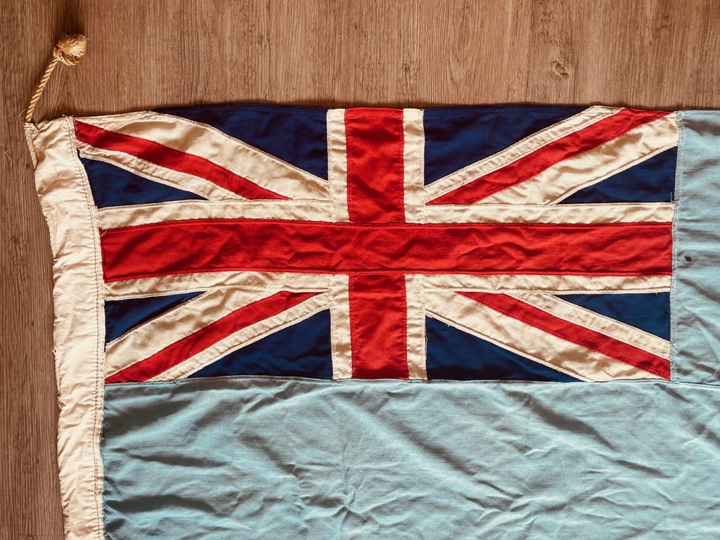 AUTHENTIC PANEL STICHED BRITISH WARTIME WW2 RAF STATION FLAG. ADDITIONAL PHOTOS