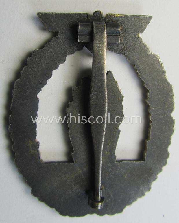 Superb, WH (Kriegsmarine) 'Kriegsabzeichen für Minensuch-, U-Boot-Jagd und Sicherungs-Verbände' (being a very detailed but non-marked example as executed in multi-coloured 'Buntmetall' as produced by the 'P. Meybauer'-company)