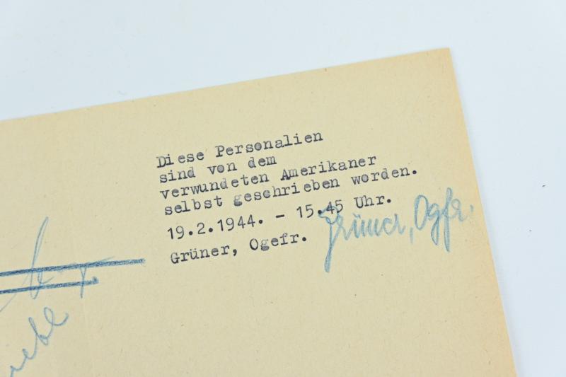 German Prisoner of War Document Paper