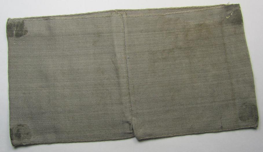 Attractive - and scarcely seen! - example of a DRB- (ie. 'Deutsche Reichsbahn'-) related armband entitled: 'Im Dienst der Deutschen Reichsbahn', being of the 'entirely-woven'-type in a technique similar to the 'BeVo'-weave pattern
