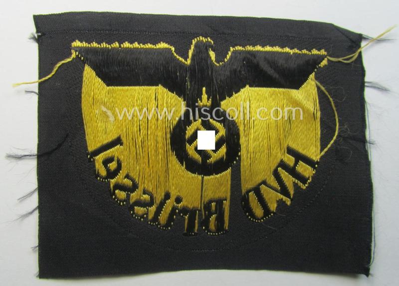 'DRB'- (ie. 'Deutsche Reichsbahn'-) related arm-eagle (ie. 'Ärmeladler'): 'HVD Brüssel' (or: 'Wehrmacht-Hauptverkehrsdirektion Brüssel')