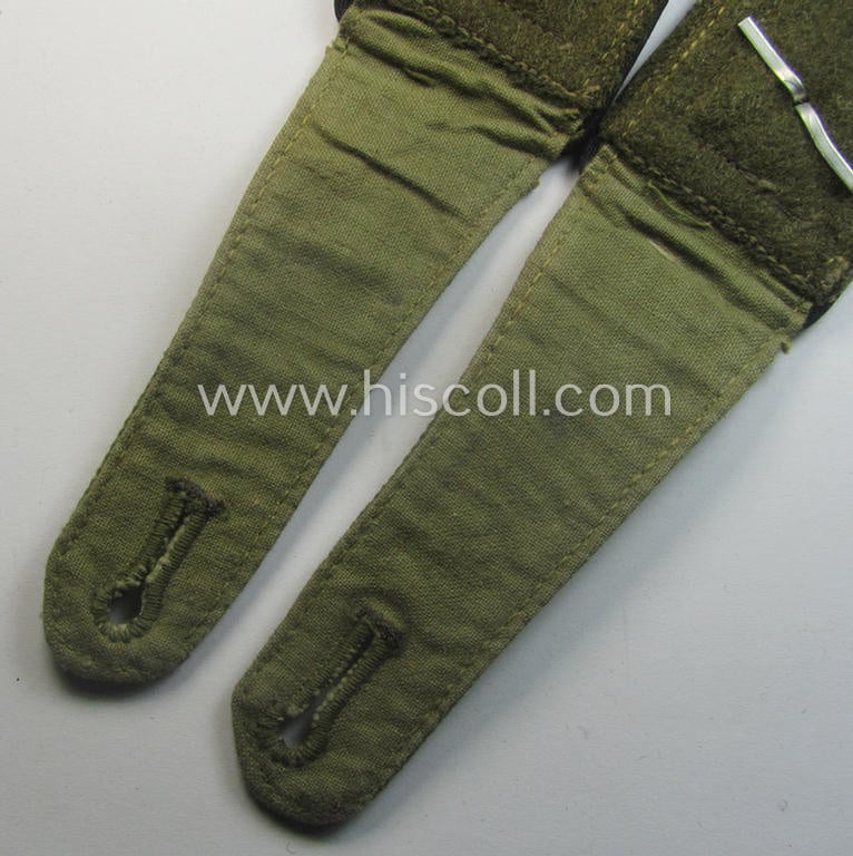 Fully matching - and most certainly very rarely encountered! - pair of WH (Heeres) NCO-type, 'tropical'-pattern shoulderstraps as was intended for an: 'Oberfeldwebel der Pionier-Trpn.'