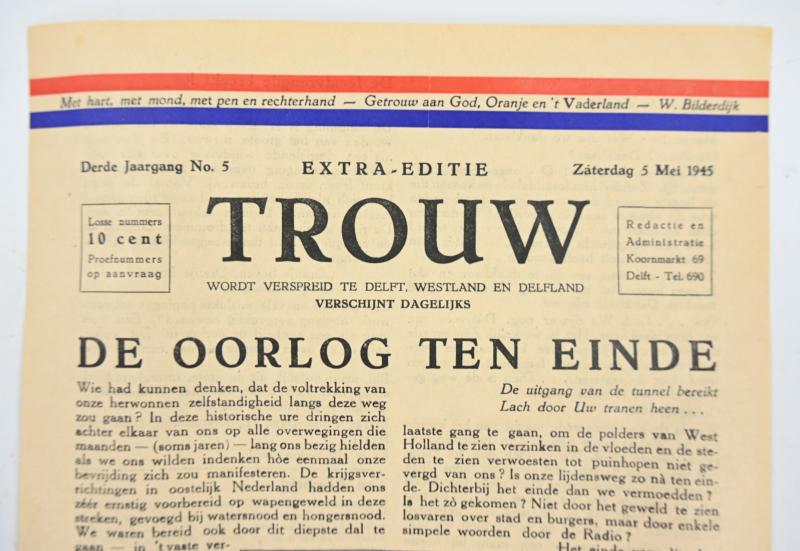 Dutch Newspaper Extra Edition Liberation Day 5 May 1945