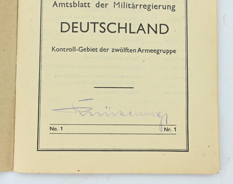 German Occupied Regulations Book 12th Army Group