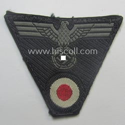 Truly used- and/or cap-removed, WH (Heeres) Panzer 'M43-pattern'-cap-eagle/cocarde...