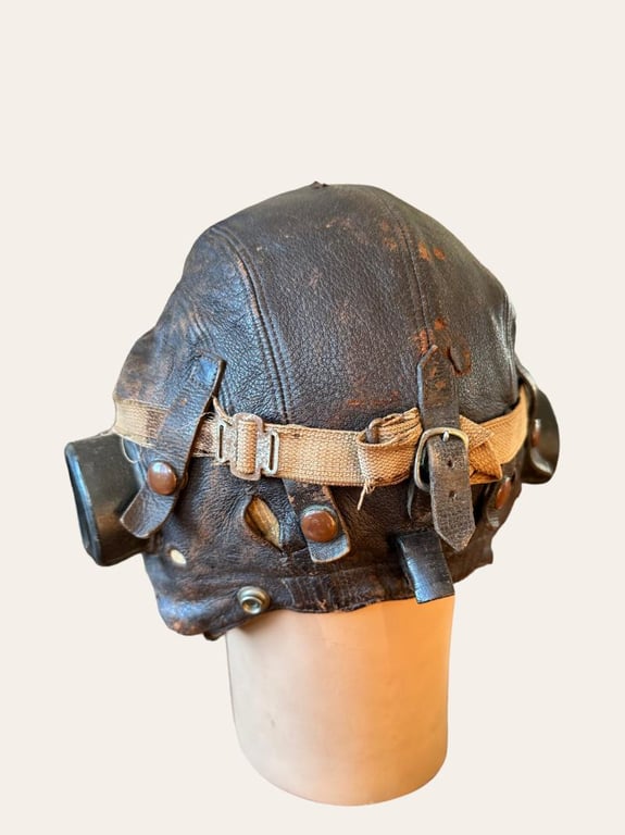 British WWII RAF Flight Cap, Goggles and Oxygen Mask