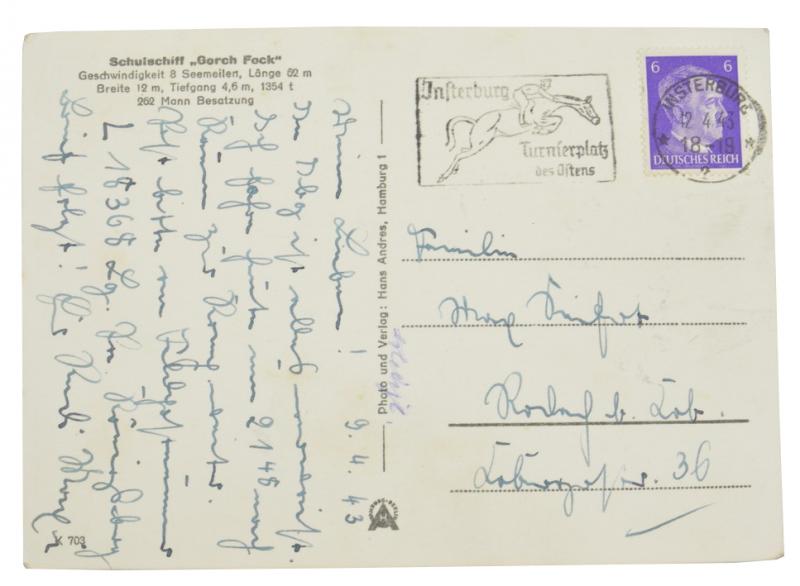 German KM Postcard 'Gorch Fock'