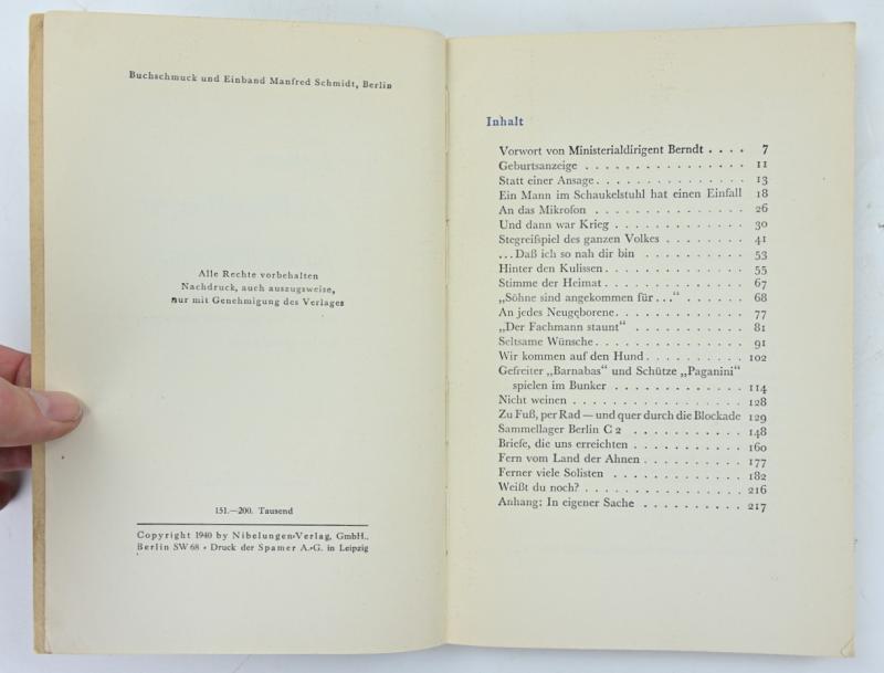 German Book 'Wir beginnen das Wunschkonzert für die Wehrmacht''