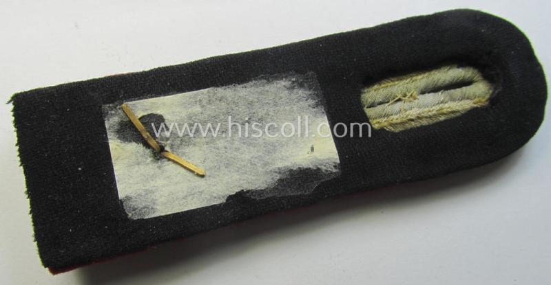 Single, Waffen-SS officers'-pattern shoulderboard as piped in the bordeaux-coloured branchcolour: 'SS-Obersturmführer der Nebelwerfer-Trpn.'