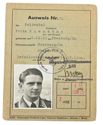 German LW Pilot Pass 'Fritz Nowottny'