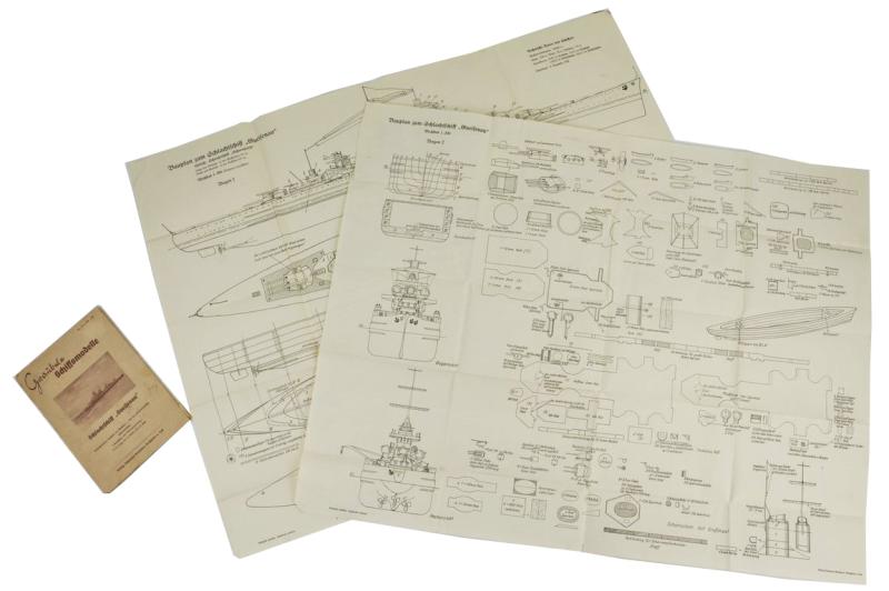 German Woodworkers Scale Plan 'Battleship Gneisenau'